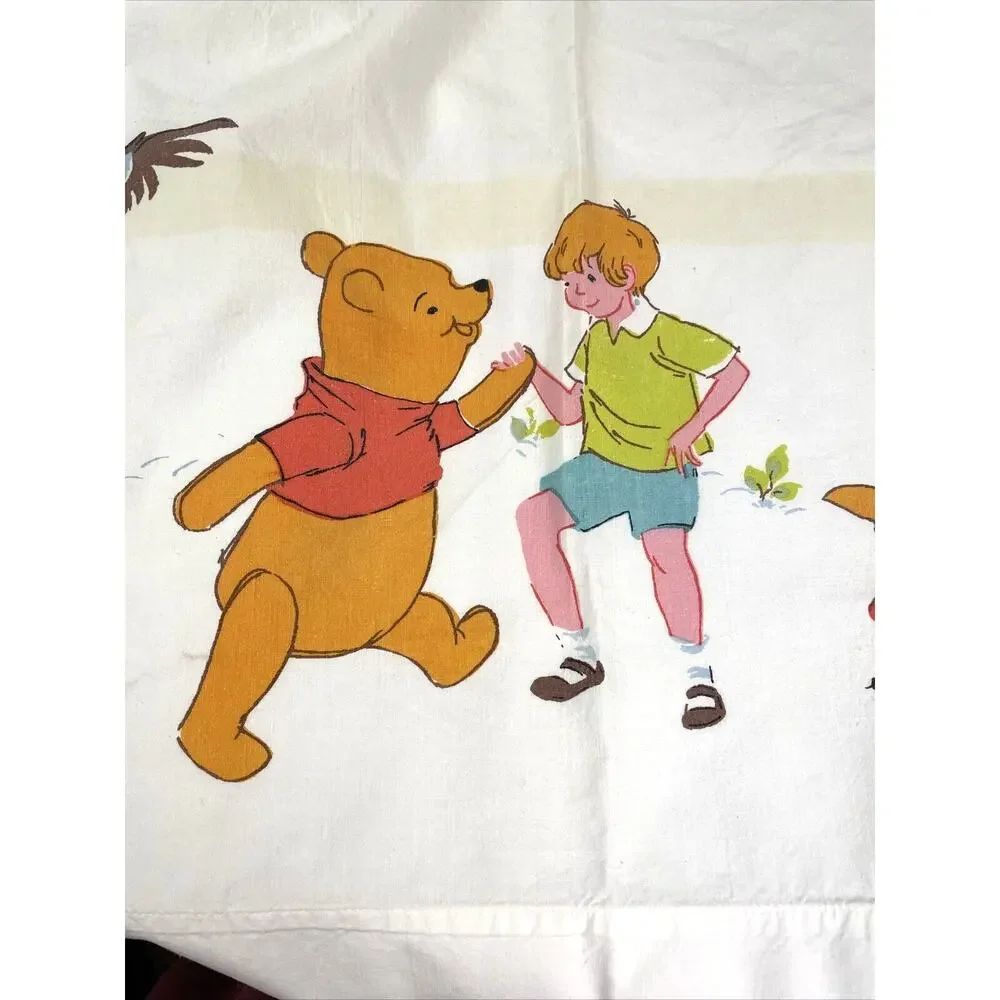 Disney Winnie The Pooh Twin Flat Bed Sheet Classic Collectible 1964 Vintage Rare
